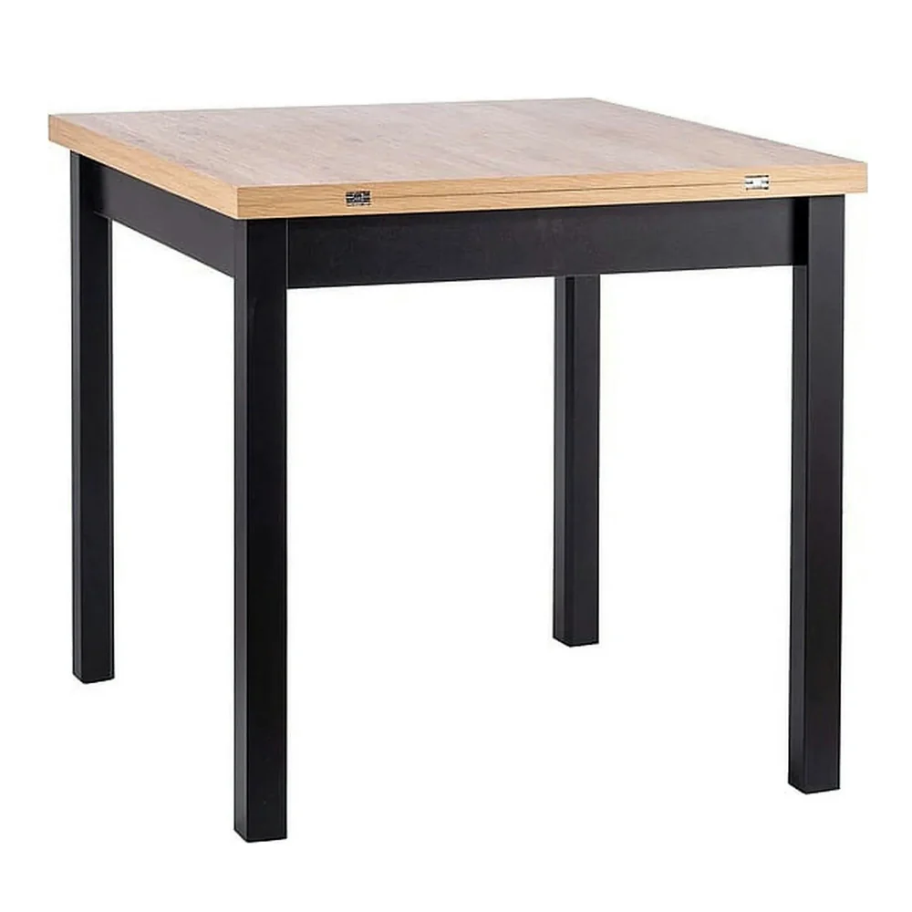 Masa extensibila FLIP, stejar artisan/negru, PAL laminat, 80/160x80x78 cm [4]