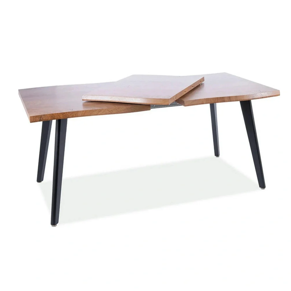 Masa extensibila FRESNO, stejar/negru, 120/180x80x76 cm [4]