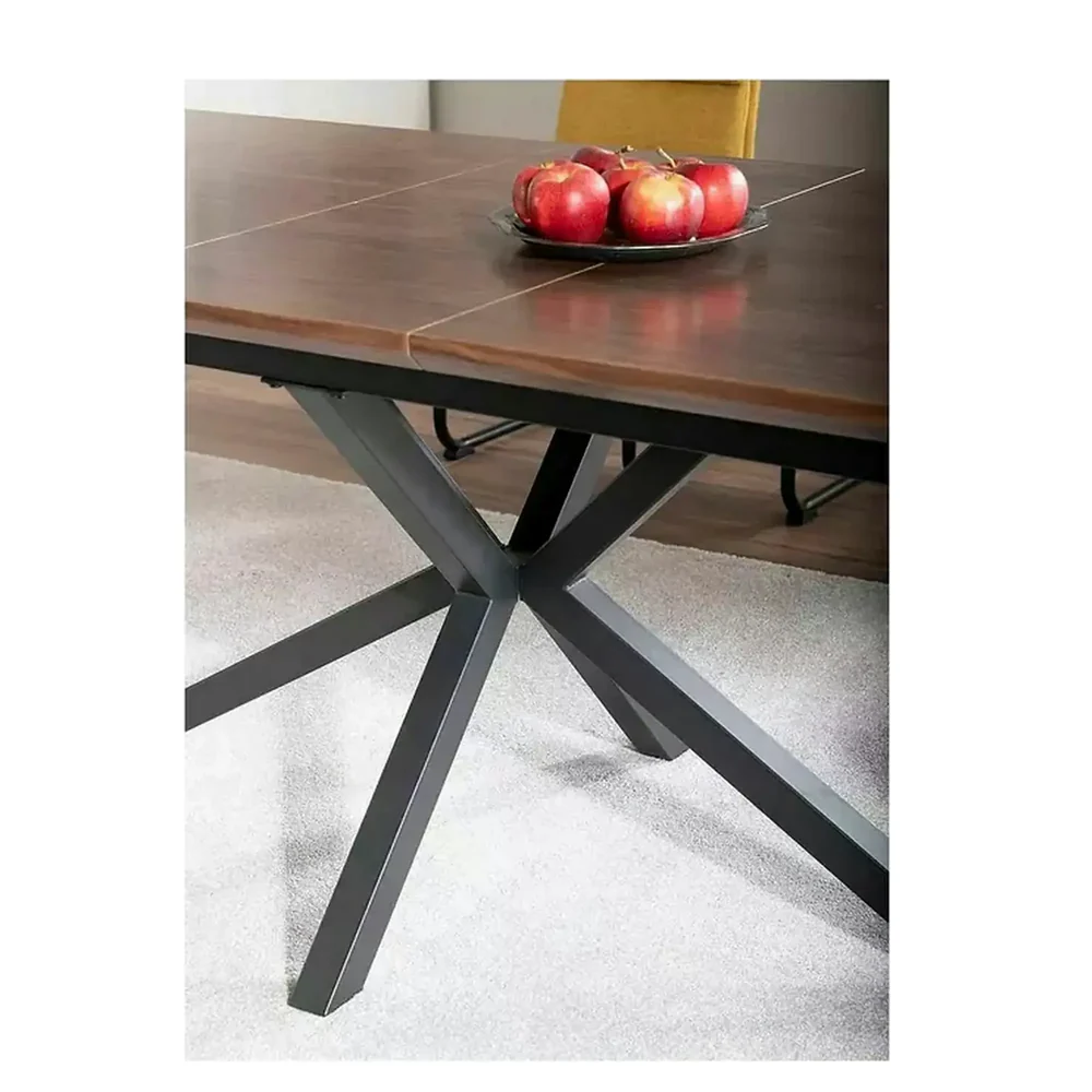 Masa extensibila LOGAN, nuc/negru mat, 160/200x90x75 cm [6]