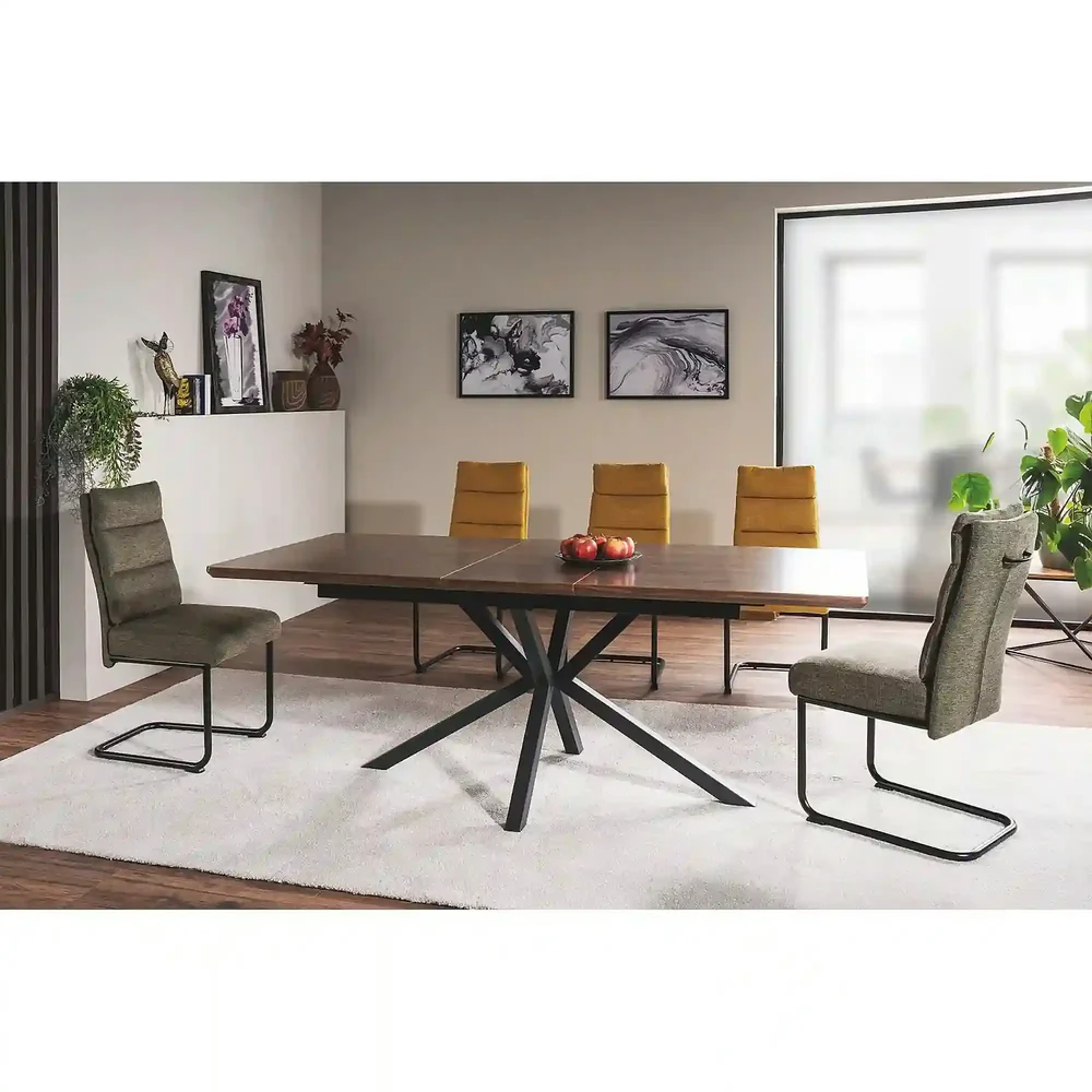 Masa extensibila LOGAN, nuc/negru mat, 160/200x90x75 cm [2]