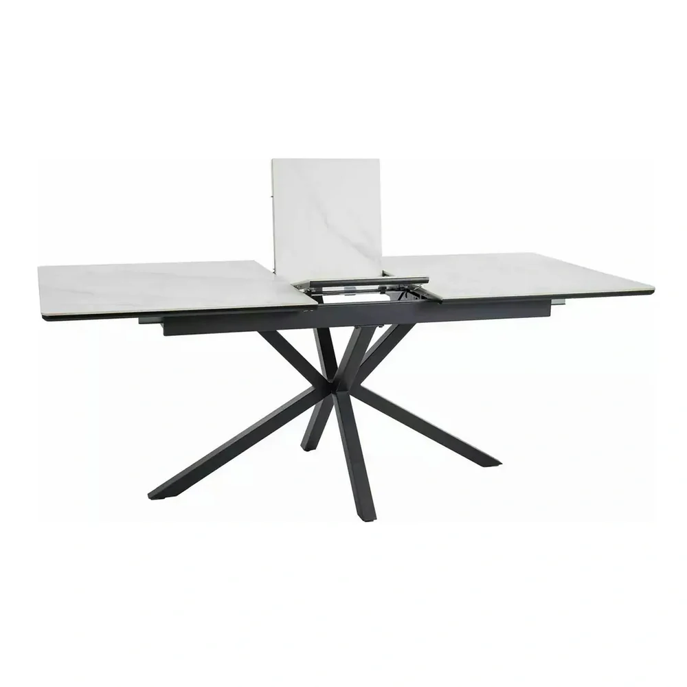 Masa extensibila pentru sufragerie LOGAN, alb/negru, 160/200x90x76 cm [3]