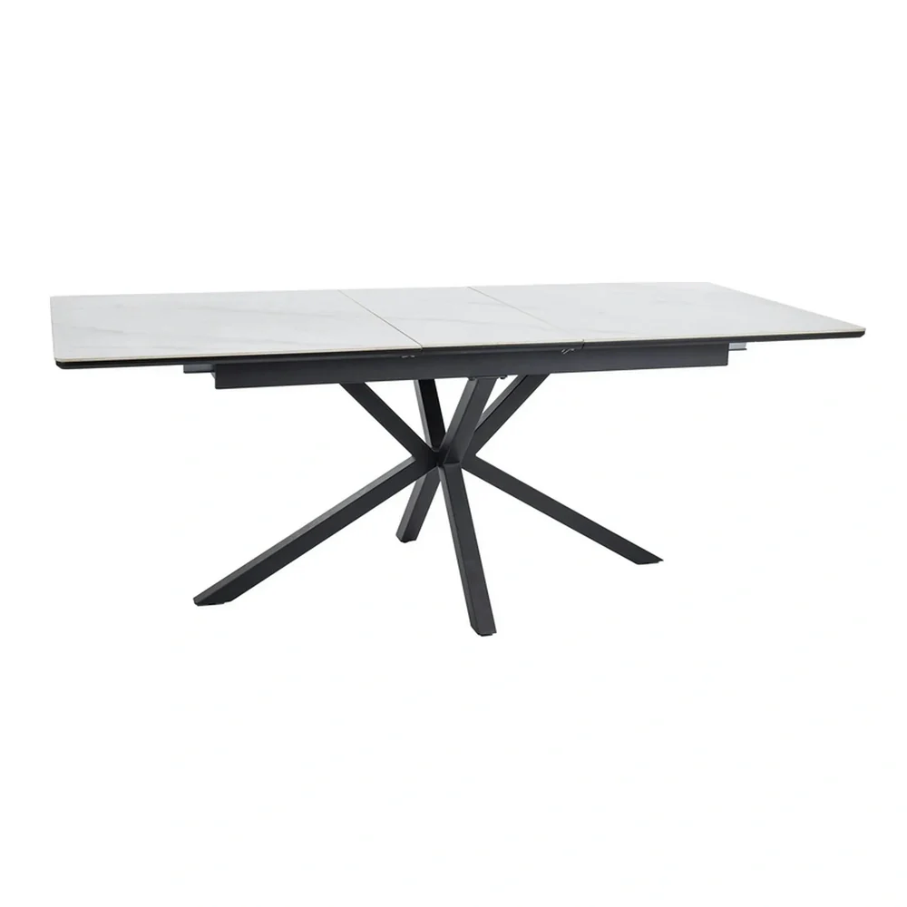 Masa extensibila pentru sufragerie LOGAN, alb/negru, 160/200x90x76 cm [2]