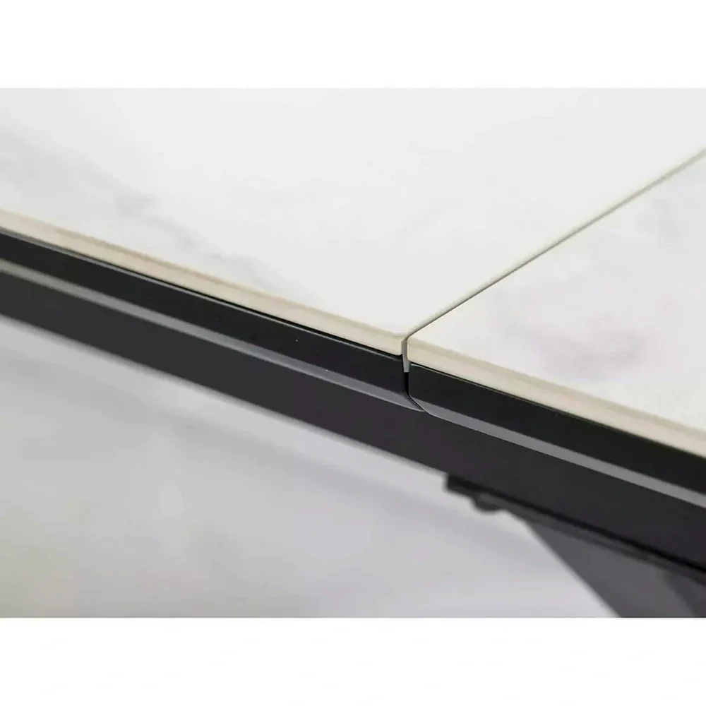 Masa extensibila pentru sufragerie LOGAN, alb/negru, 160/200x90x76 cm [4]