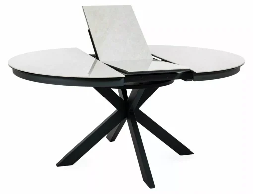 Masa extensibila Porto Ceramic bej lucios/negru mat L120-160xl120 cm [4]