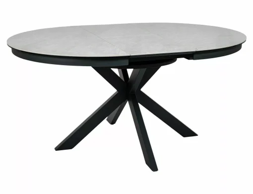 Masa extensibila Porto Ceramic bej lucios/negru mat L120-160xl120 cm [2]