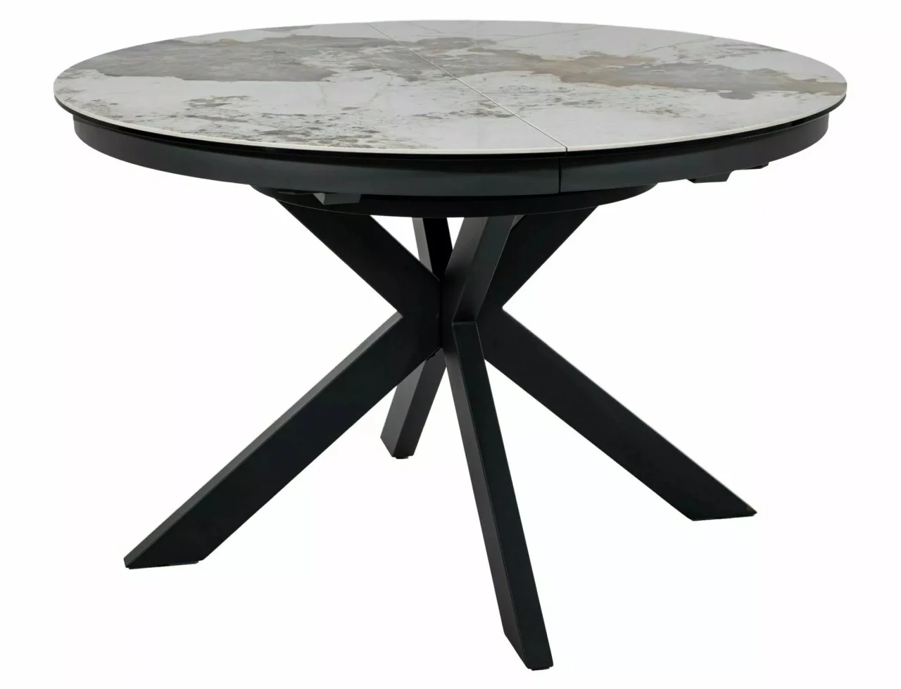 Masa extensibila Porto Ceramic alb lucios/negru mat L120-160xl120 cm [4]
