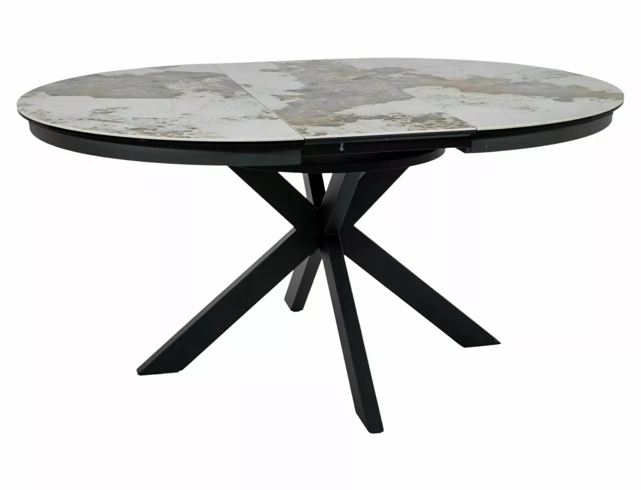 Masa extensibila Porto Ceramic alb lucios/negru mat L120-160xl120 cm [3]