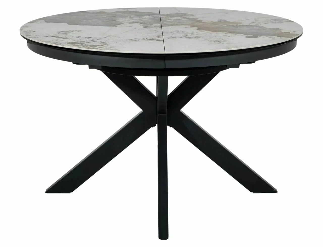 Masa extensibila Porto Ceramic alb lucios/negru mat L120-160xl120 cm [5]