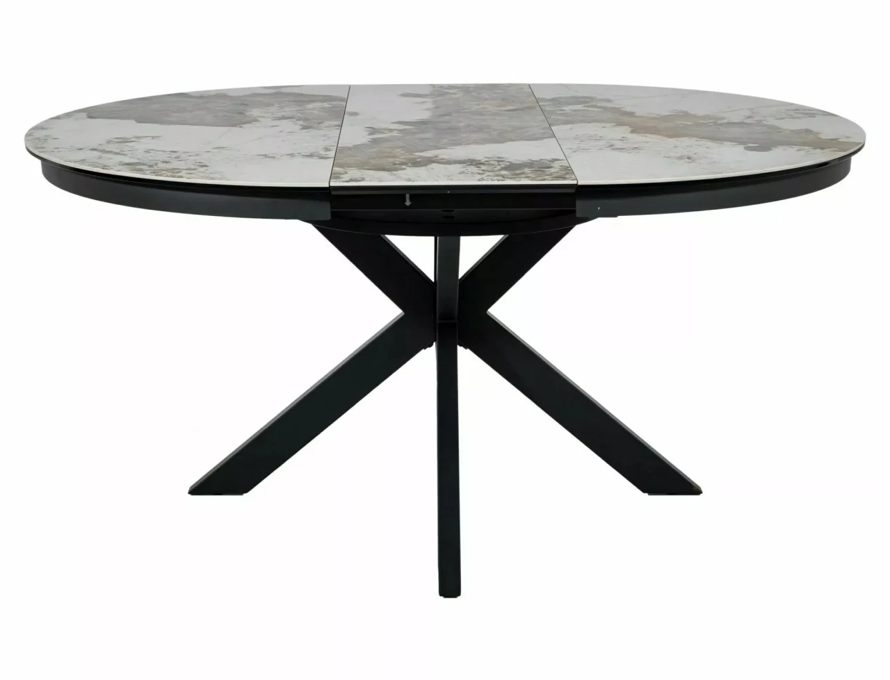 Masa extensibila Porto Ceramic alb lucios/negru mat L120-160xl120 cm [2]