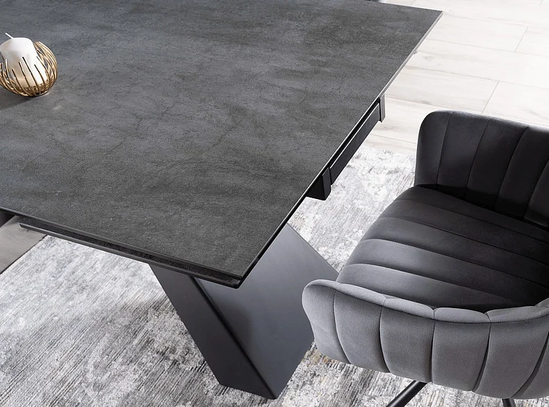 Masa extensibila Salvadore Ceramic gri ANTHRACITE/negru mat [3]