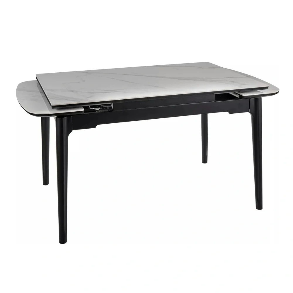 Masa extensibila SENTO, alb cu efect de marmura, 120/180x80x76 cm [5]