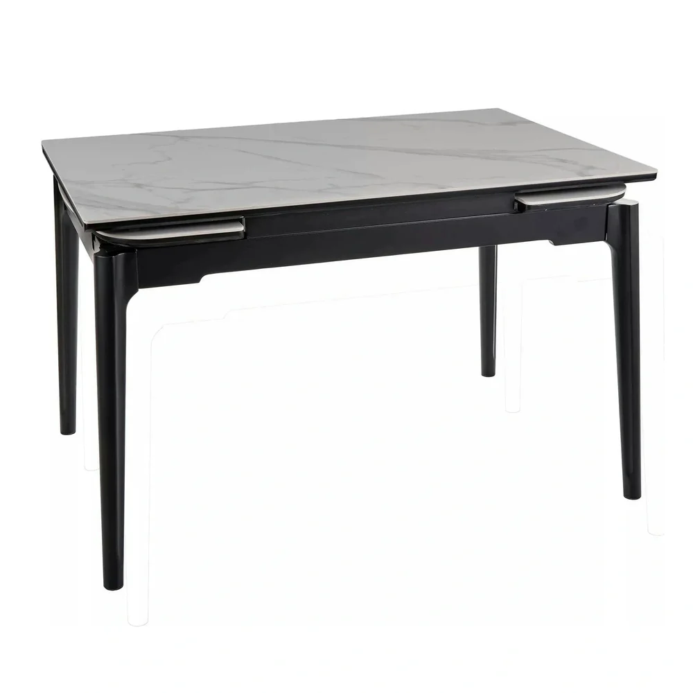 Masa extensibila SENTO, alb cu efect de marmura, 120/180x80x76 cm [2]