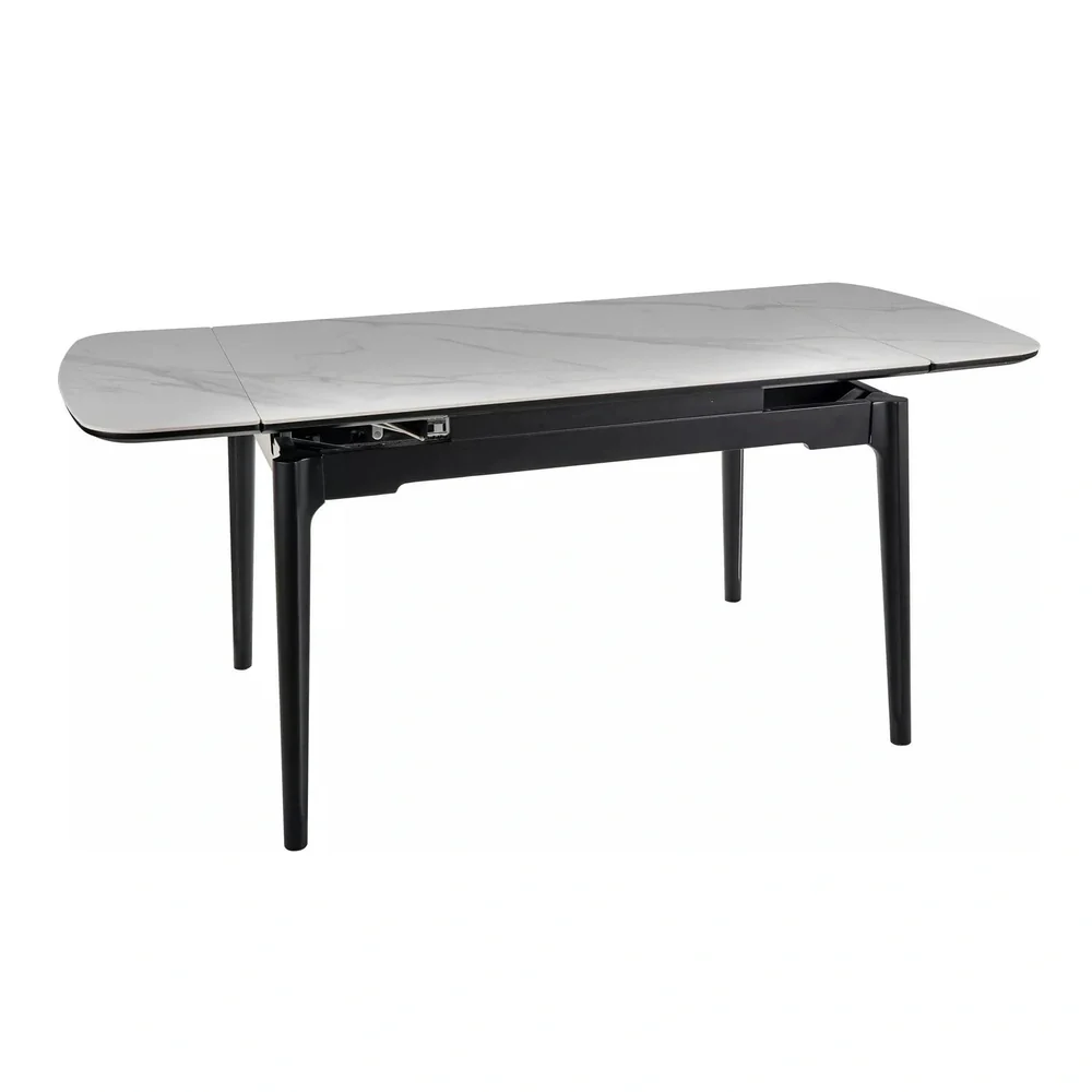Masa extensibila SENTO, alb cu efect de marmura, 120/180x80x76 cm [4]