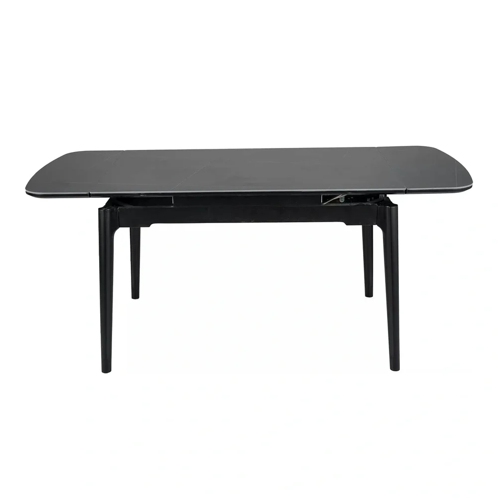Masa extensibila SENTO, negru mat cu efect de marmura, 120/180x80x76 cm [5]