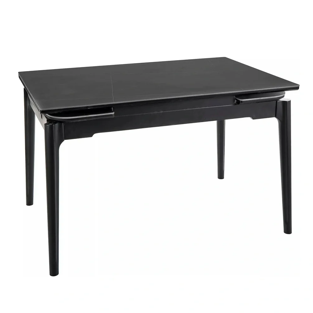 Masa extensibila SENTO, negru mat cu efect de marmura, 120/180x80x76 cm [2]
