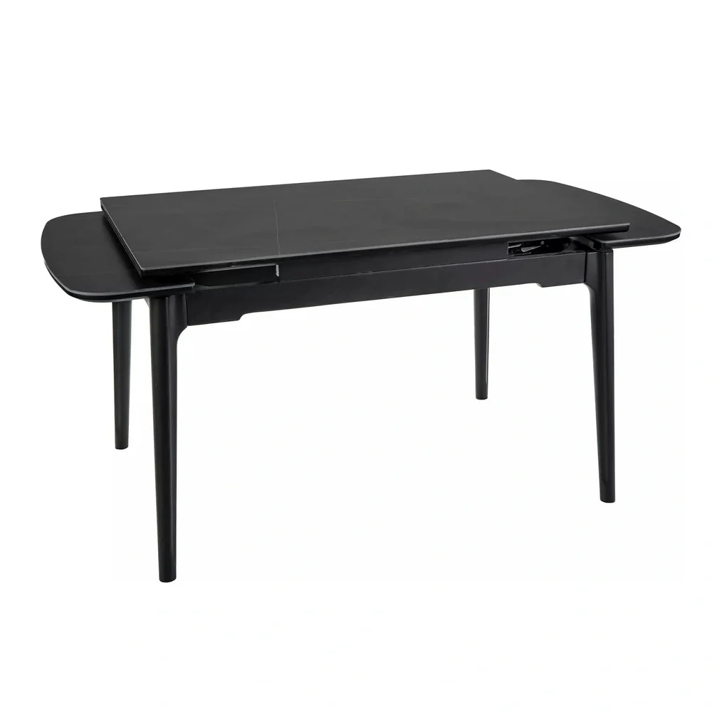 Masa extensibila SENTO, negru mat cu efect de marmura, 120/180x80x76 cm [3]