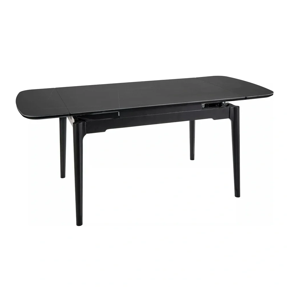 Masa extensibila SENTO, negru mat cu efect de marmura, 120/180x80x76 cm [4]