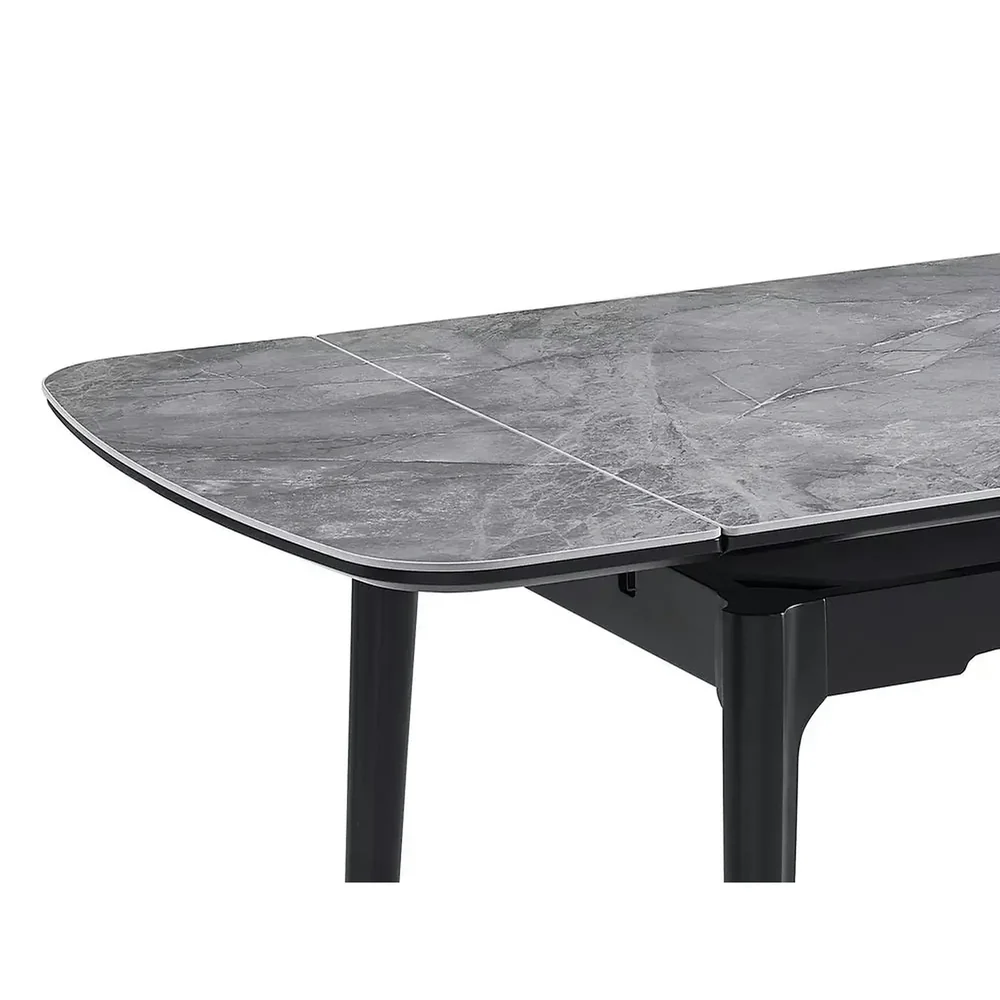 Masa extensibila SENTO, gri cu efect de marmura, 120/180x80x76 cm [4]