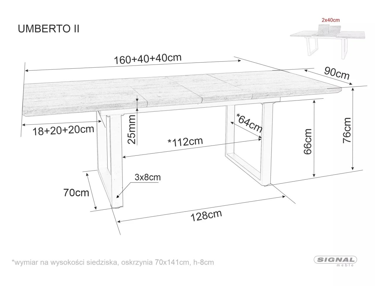 Masa extensibila UMBERTO II, stejar/negru, 160/240x90x76 cm [9]