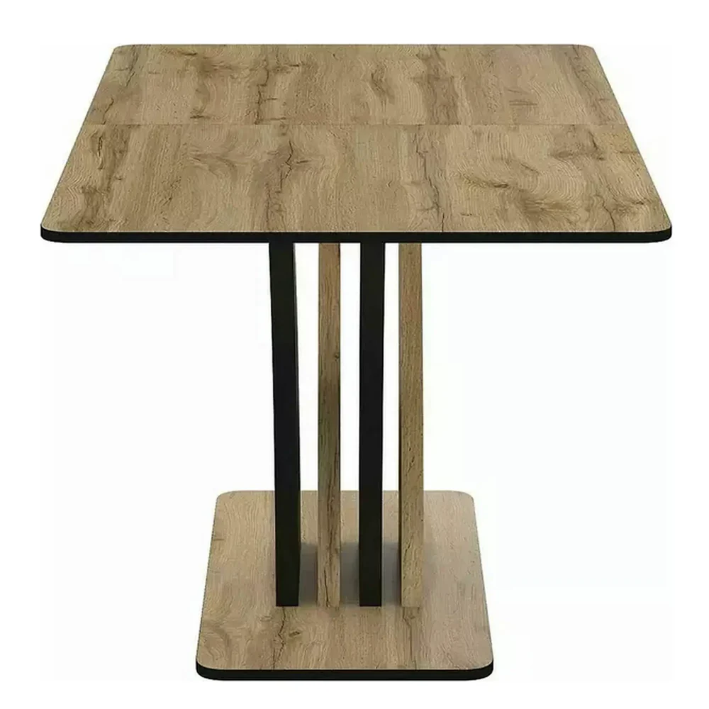 Masa extensibila VENTO, stejar artisan/negru, PAL, 120-160x68x76 cm [5]