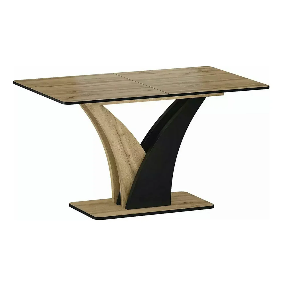 Masa extensibila VENTO, stejar artisan/negru, PAL, 120-160x68x76 cm [2]