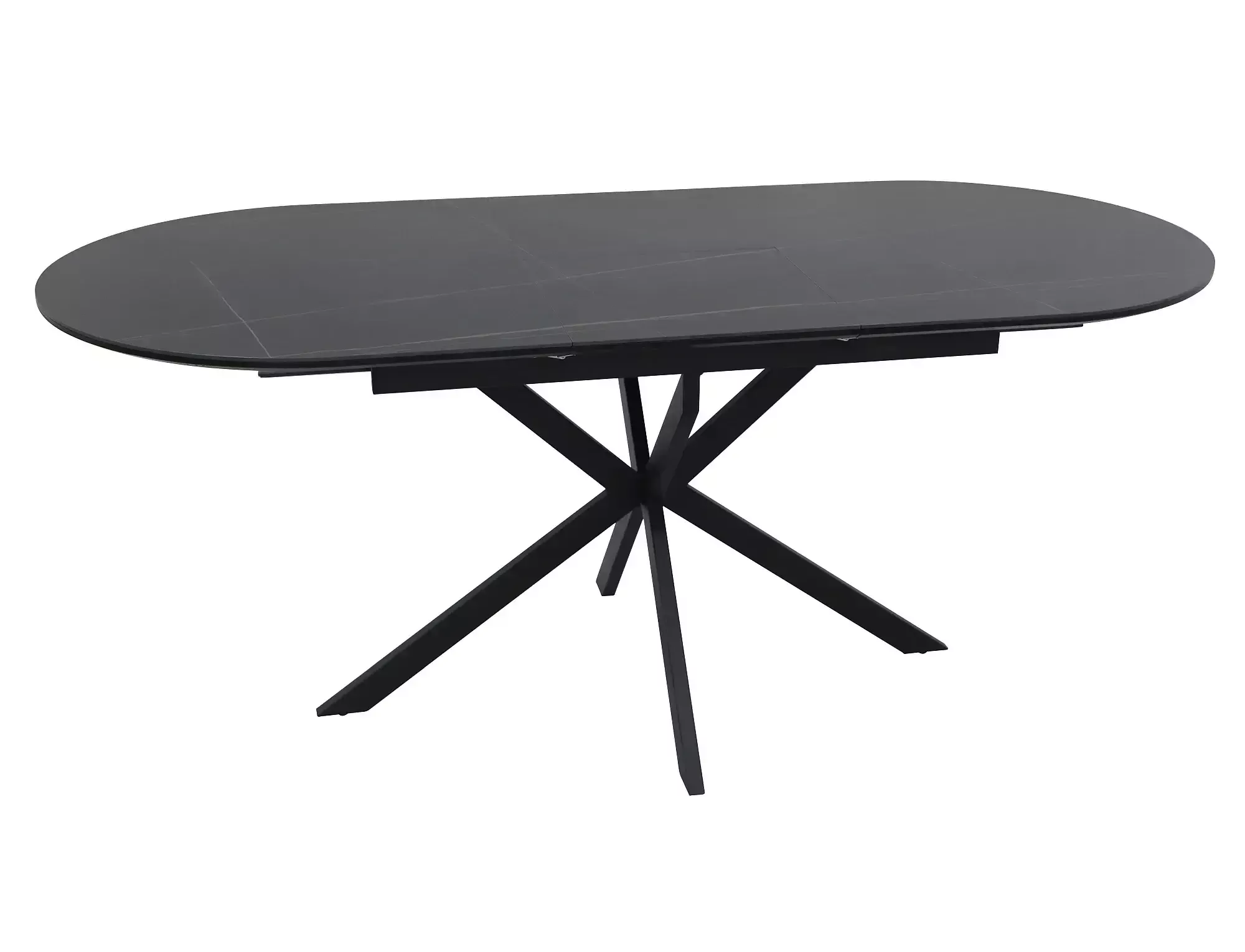 Masa GASTON CERAMIC, negru/negru, ceramica/metal, 140/180x80x76 cm [3]