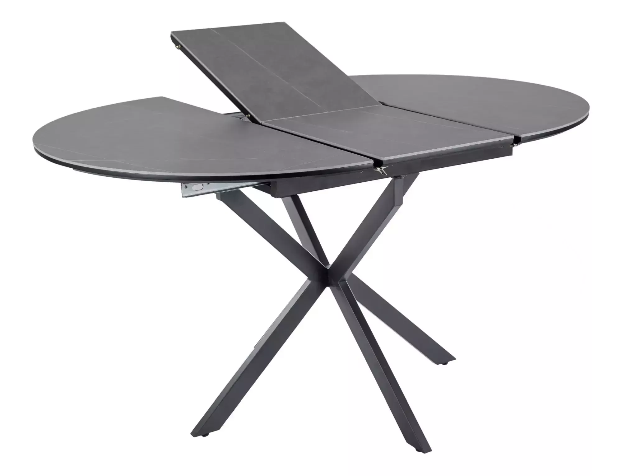 Masa GASTON CERAMIC, gri mat/negru, ceramica/metal, 100/135x76x100 cm [3]
