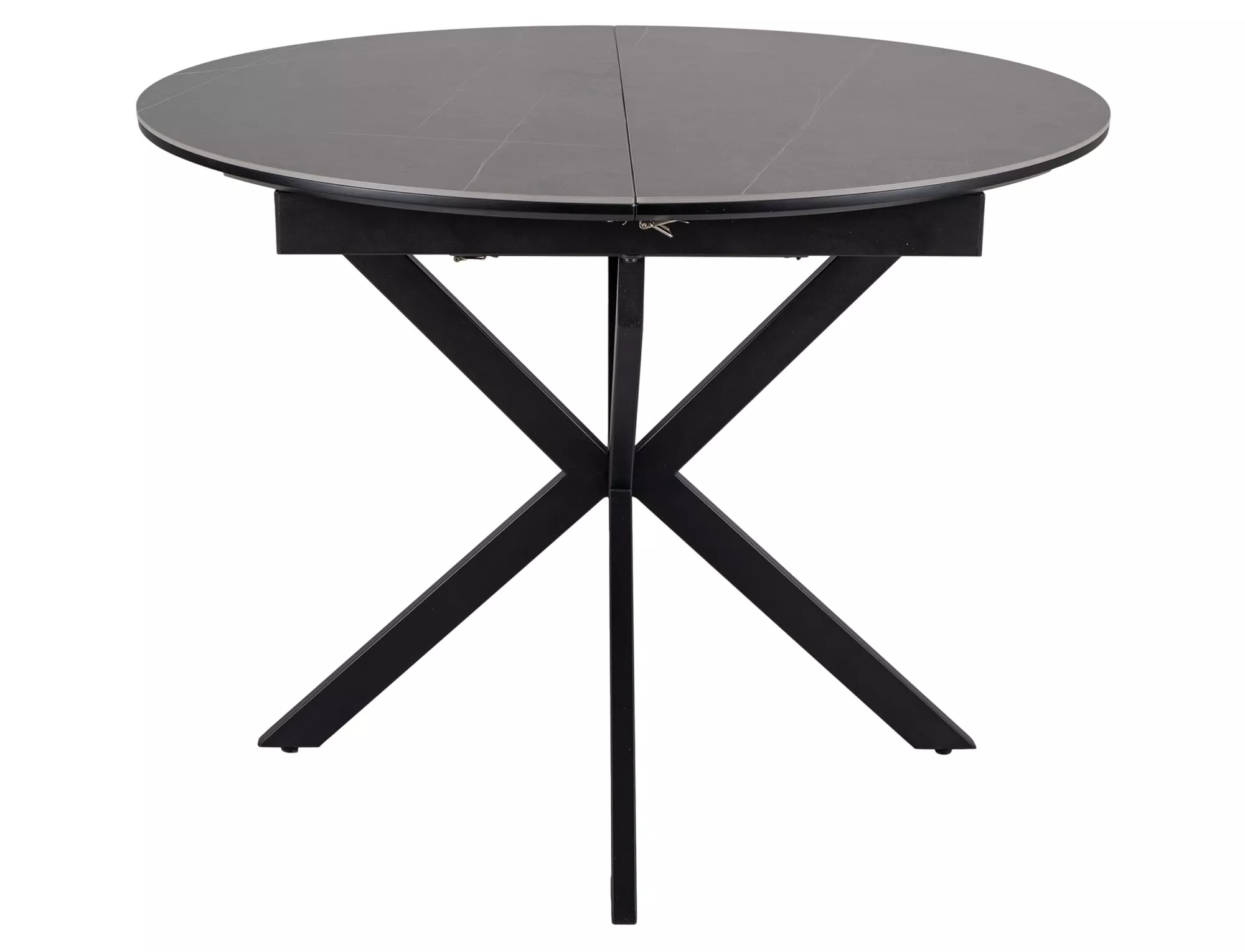 Masa GASTON CERAMIC, gri mat/negru, ceramica/metal, 100/135x76x100 cm [2]