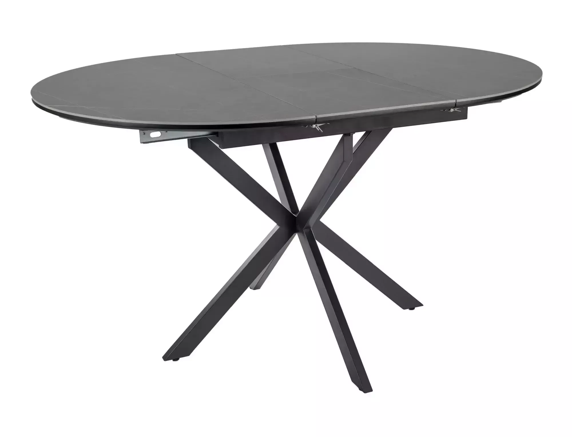 Masa GASTON CERAMIC, gri mat/negru, ceramica/metal, 100/135x76x100 cm [4]