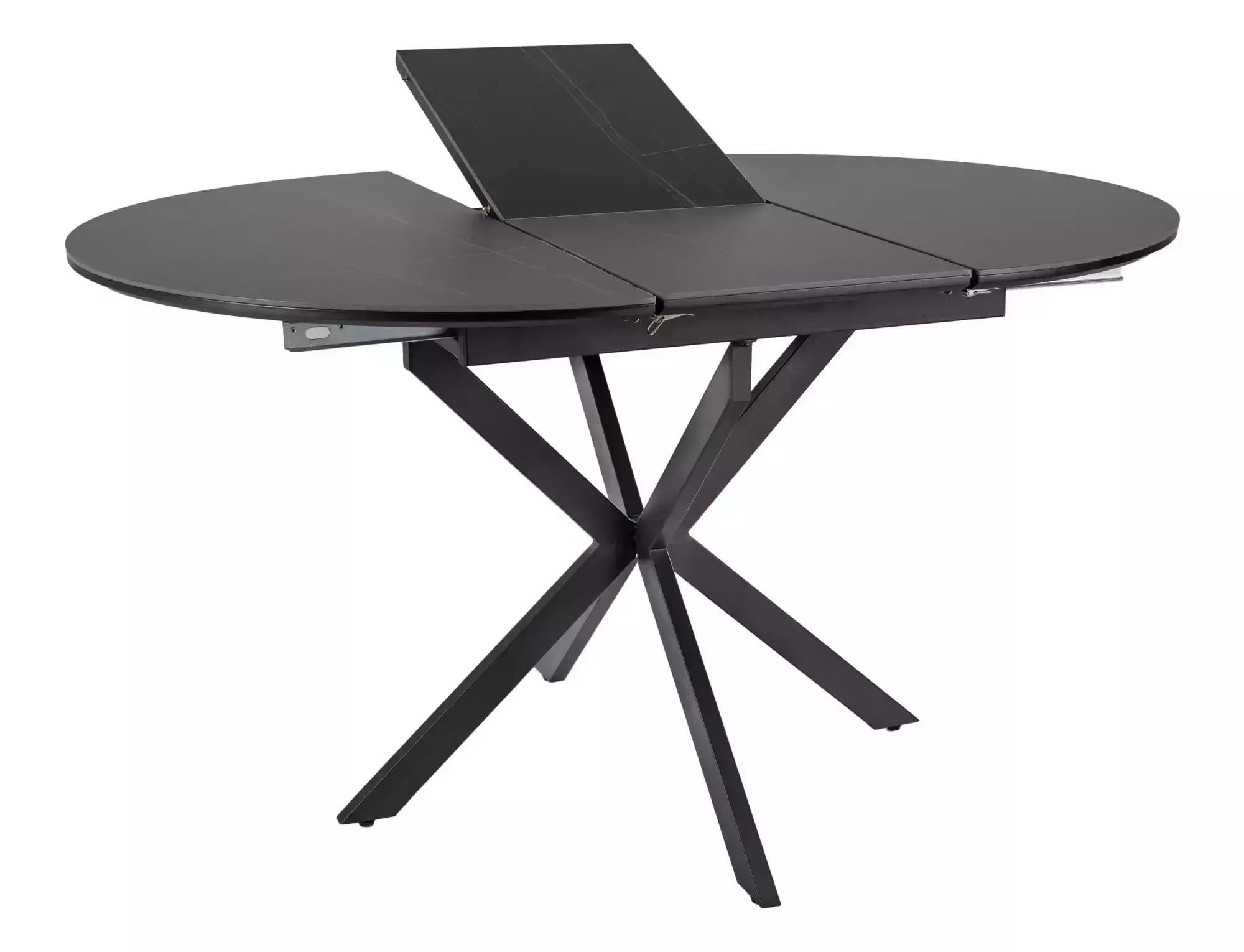 Masa GASTON CERAMIC, negru mat/negru, ceramica/metal, 100/135x76x100 cm [3]