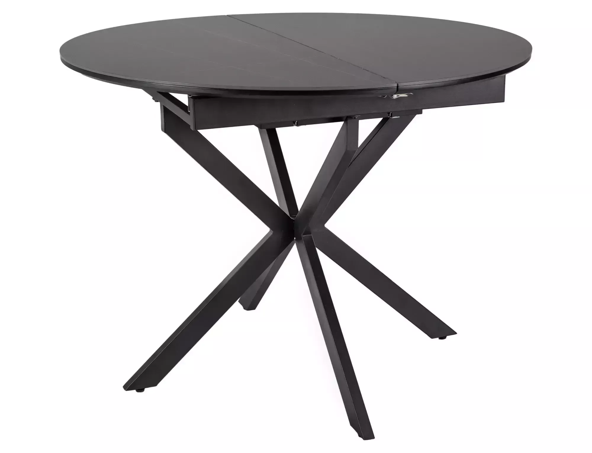 Masa GASTON CERAMIC, negru mat/negru, ceramica/metal, 100/135x76x100 cm [2]