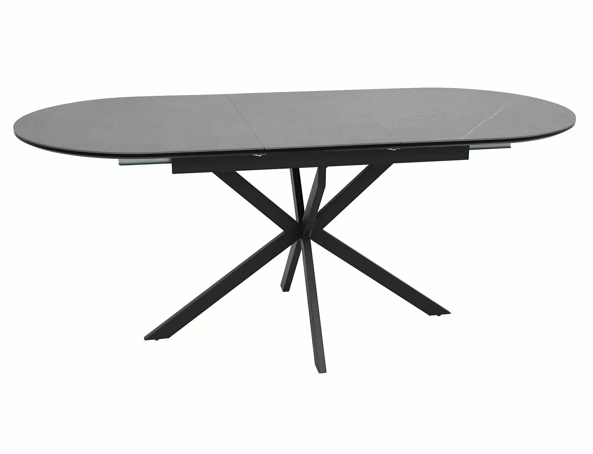 Masa GASTON CERAMIC, gri mat/negru, ceramica/metal, 140/180x80x76 cm [4]