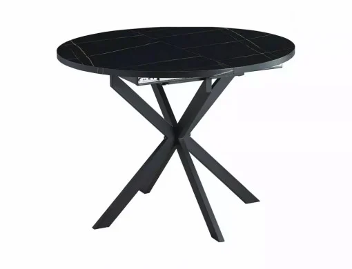 Masă GASTON efect de marmura neagra - 100 x 100-135 x 75 cm [2]