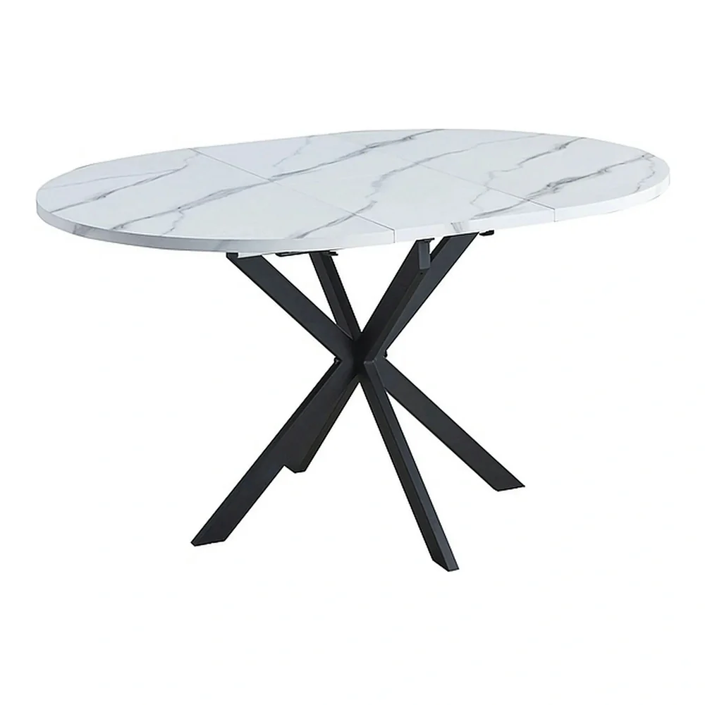 Masă GASTON efect de marmura alba - 100 x 100-135 x 75 cm [3]