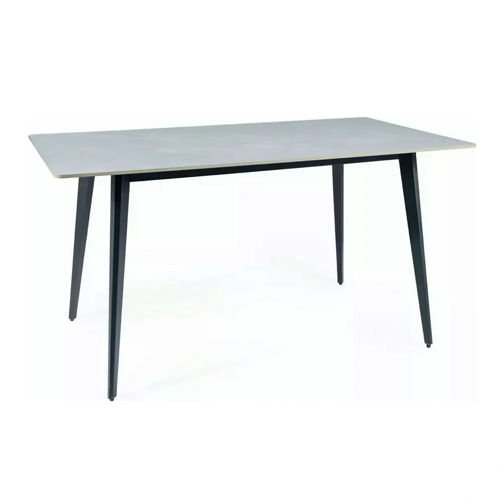 Masa IVY, alb cu efect de marmura/negru, ceramica/metal, 140x80x75 cm [5]