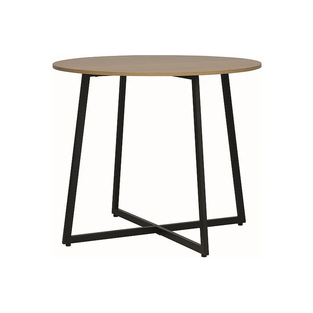 Masuta LUNA, stejar/negru, PAL laminat/metal, 90x76 cm [2]