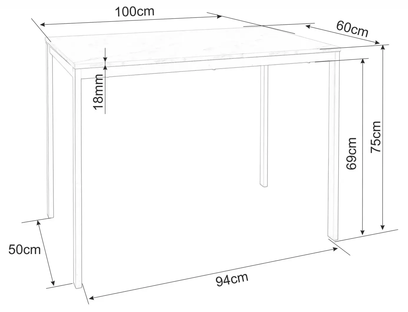 Masa Mario alb galbui L100 x l60 x h75 cm [3]