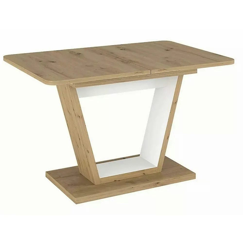 Masa NIGEL, stejar artisan/alb, PAL laminat, 120/160x80x76 cm [4]