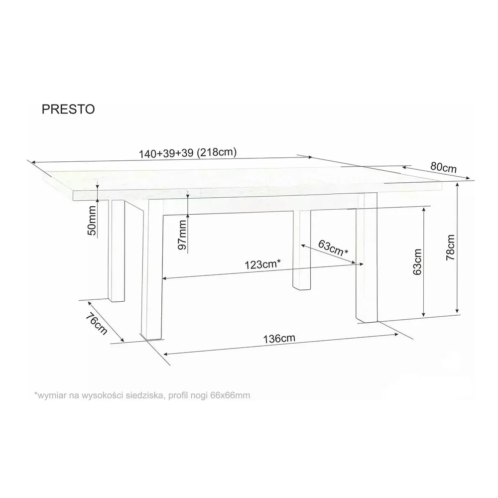 Masa PRESTO, stejar/casmir, 140/218x80x78 cm, PAL laminat [3]