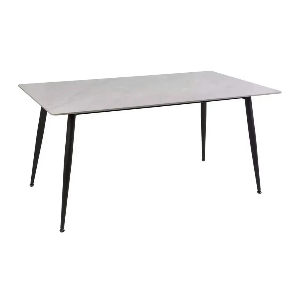 Masa RION, gri cu efect de marmura, ceramica/metal, 130x70x76 cm [2]