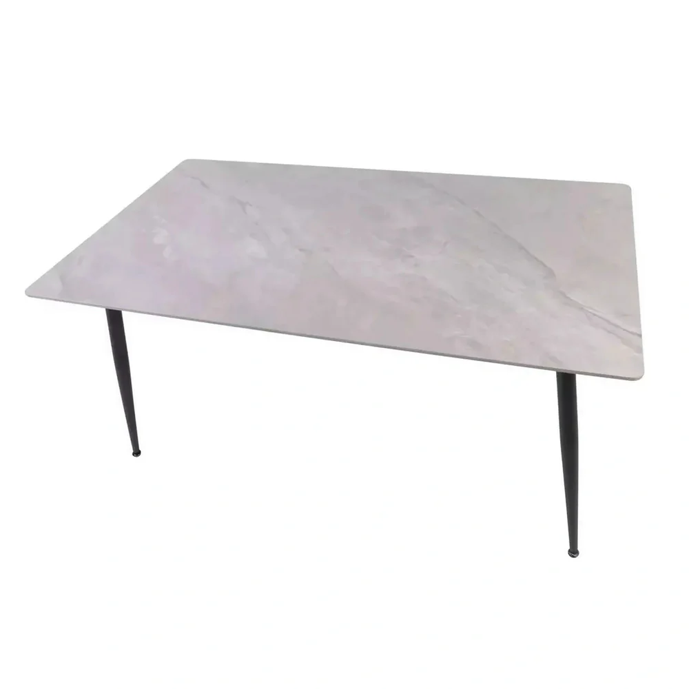 Masa RION, gri cu efect de marmura, ceramica/metal, 130x70x76 cm [4]