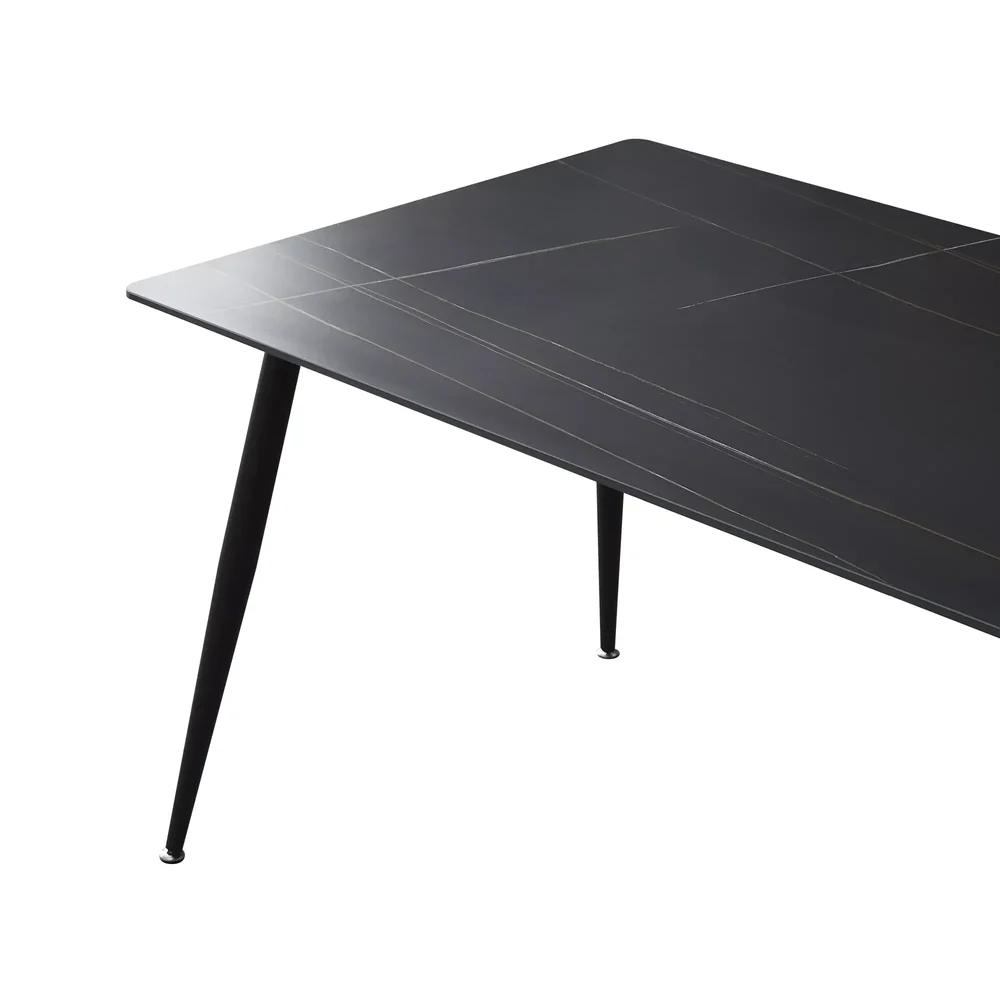 Masa RION, negru cu efect de marmura, ceramica/metal, 130x70x76 cm [3]