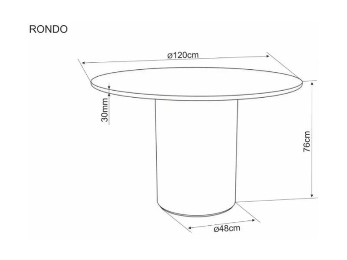 Masa rotunda Rondo Ceramic alb lucios/stejar ø120/h76 cm [4]