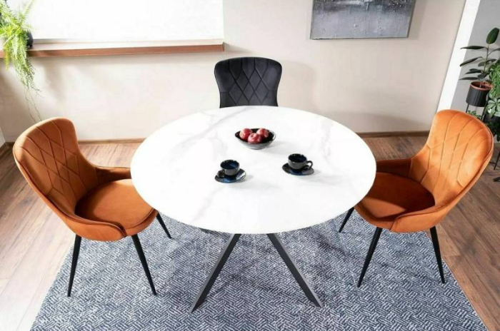 Masa rotunda Talia marmura alba/negru - ø90 / h75 cm [2]