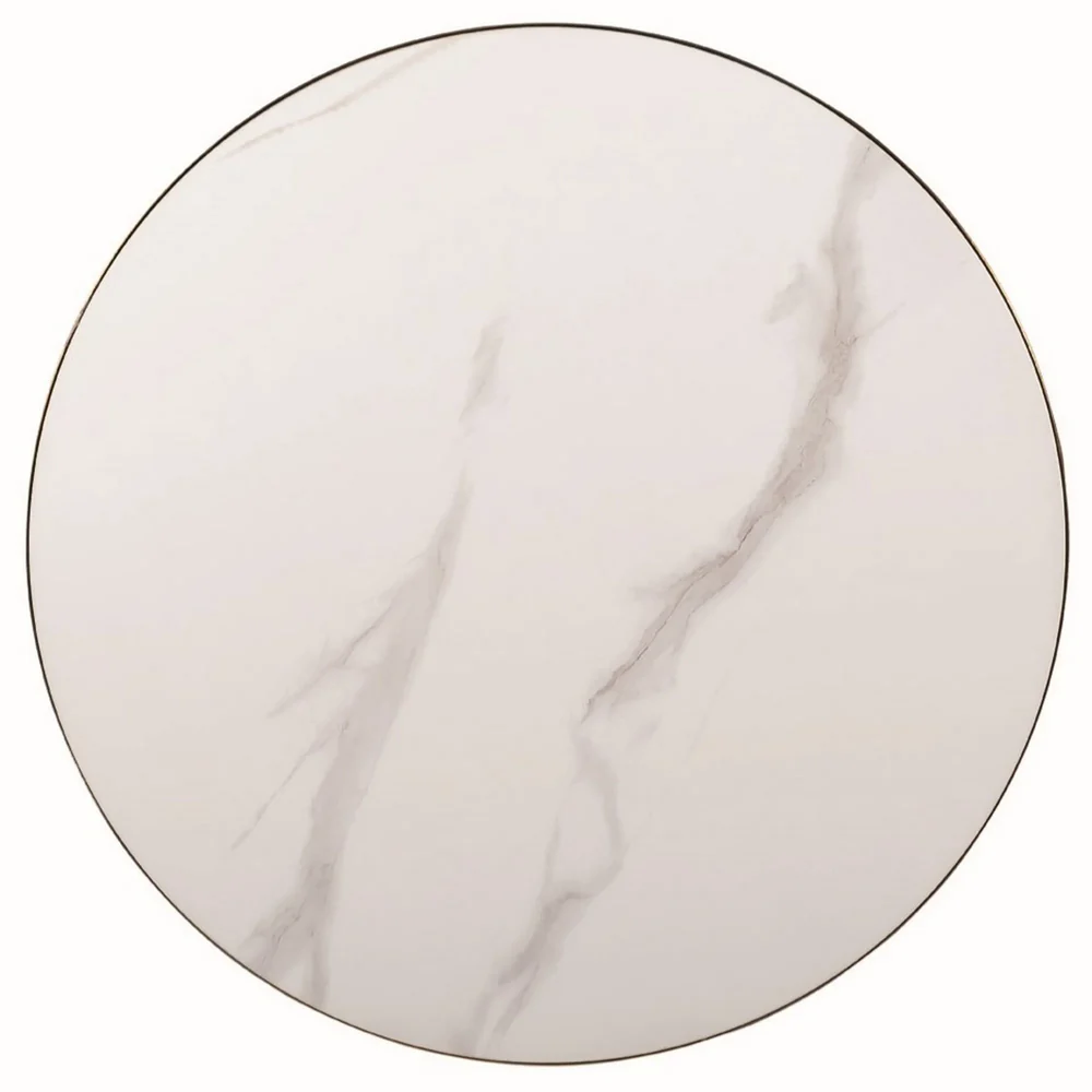 Masuta ARIES - 50x53 cm, alb lucios/auriu, ceramica/metal [4]