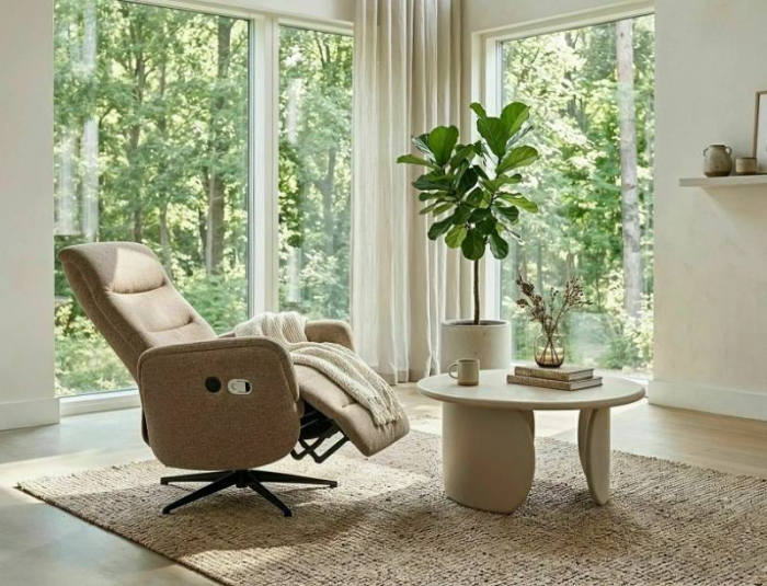 Masuta NOEMI 80xH35cm - DARK BEIGE din MDF [2]