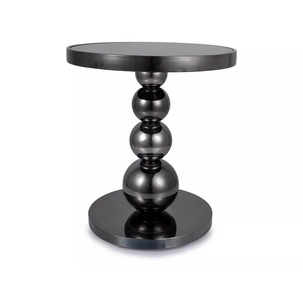 Masuta RIMA - 50x56 cm, negru, sticla/metal, 50x56 cm [3]