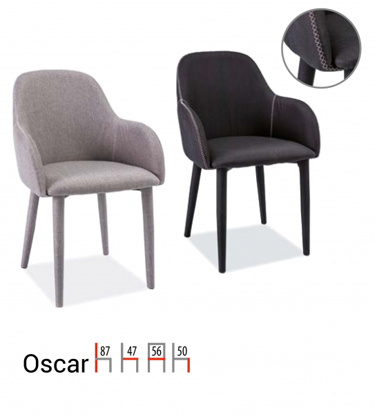 Scaun Oscar Gri  -  l56x A47 x H87 cm [2]