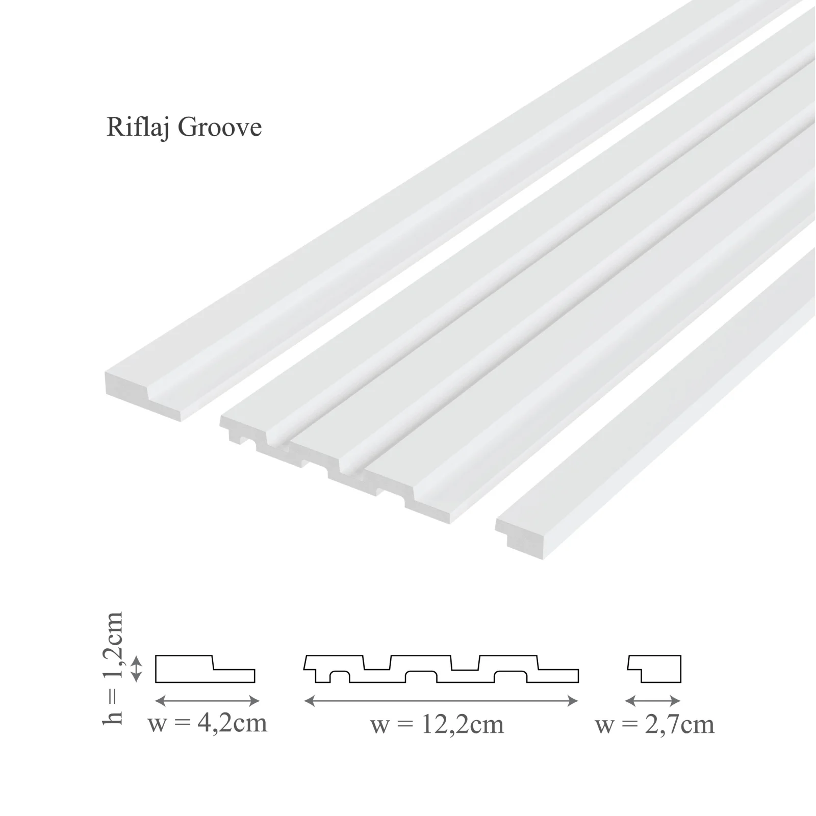 Panou decorativ 3D, model Groove - 12.2x1.2x270 cm [3]