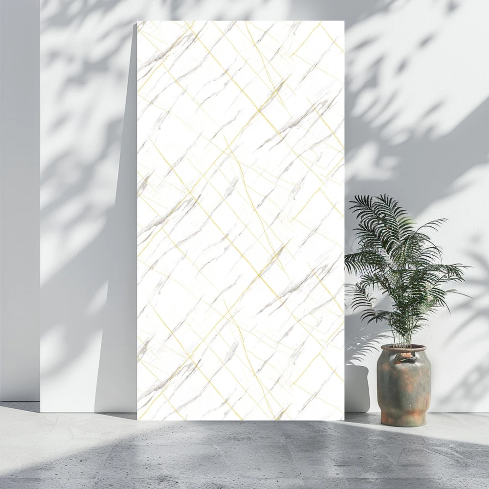Panou decorativ din PVC, model marmura, alb [1]